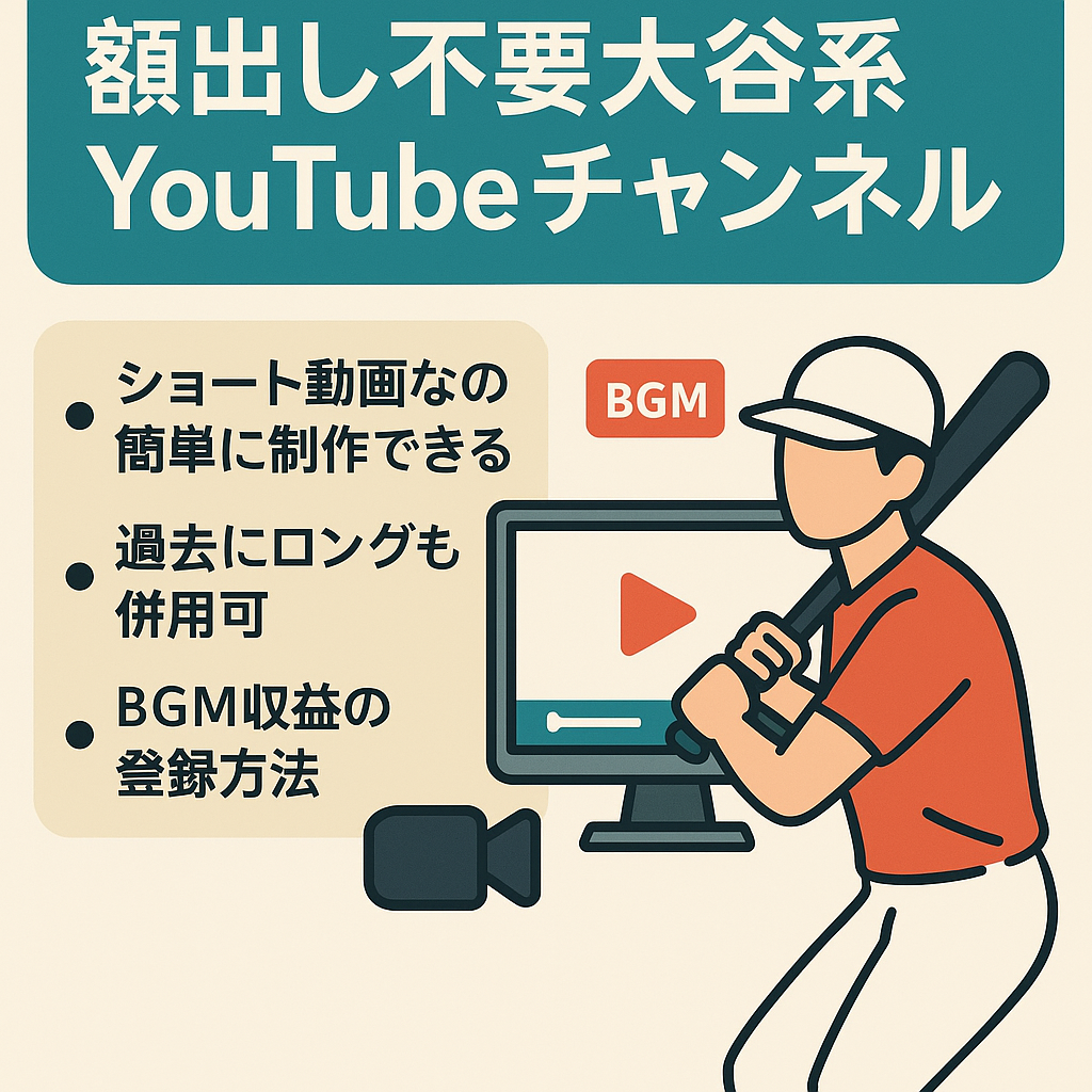 【収益化済/登録者5.5万人】顔出し不要大谷系YouTubeチャンネル【編集誰でも簡単/フル外注も可能】