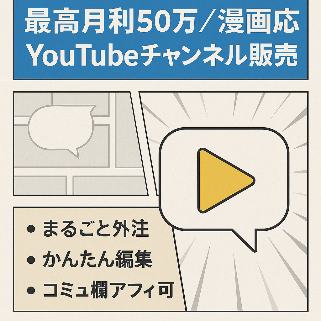 【最高月利50万】漫画の反応系YouTubeチャンネル 【フル外注可/属人性無し】