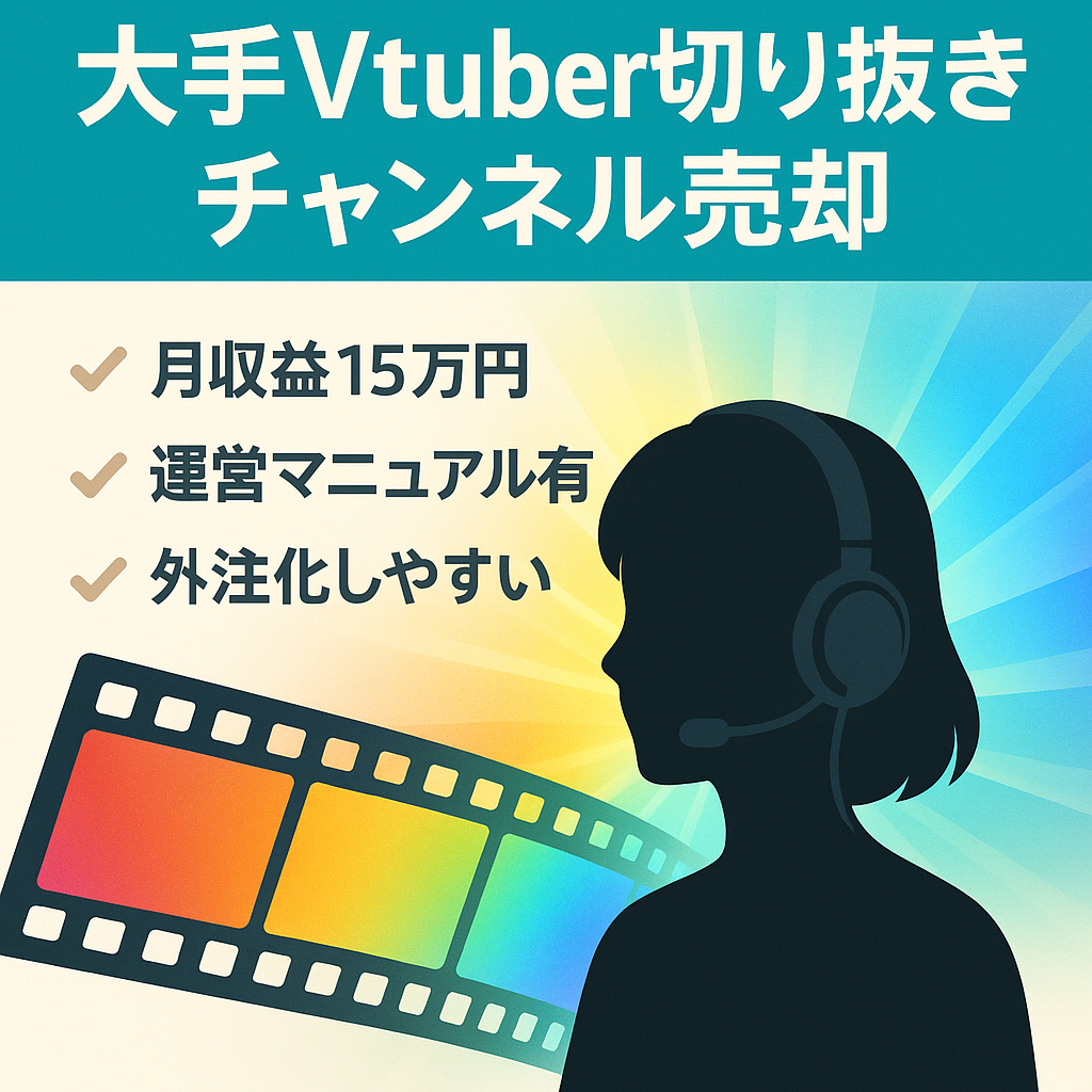 【大手Vtuber切り抜き】収益15万円！(月利50万以上は狙える）今流行りのVtuberの切り抜きチャンネル！【外注可能・これからも伸びるジャンル】
