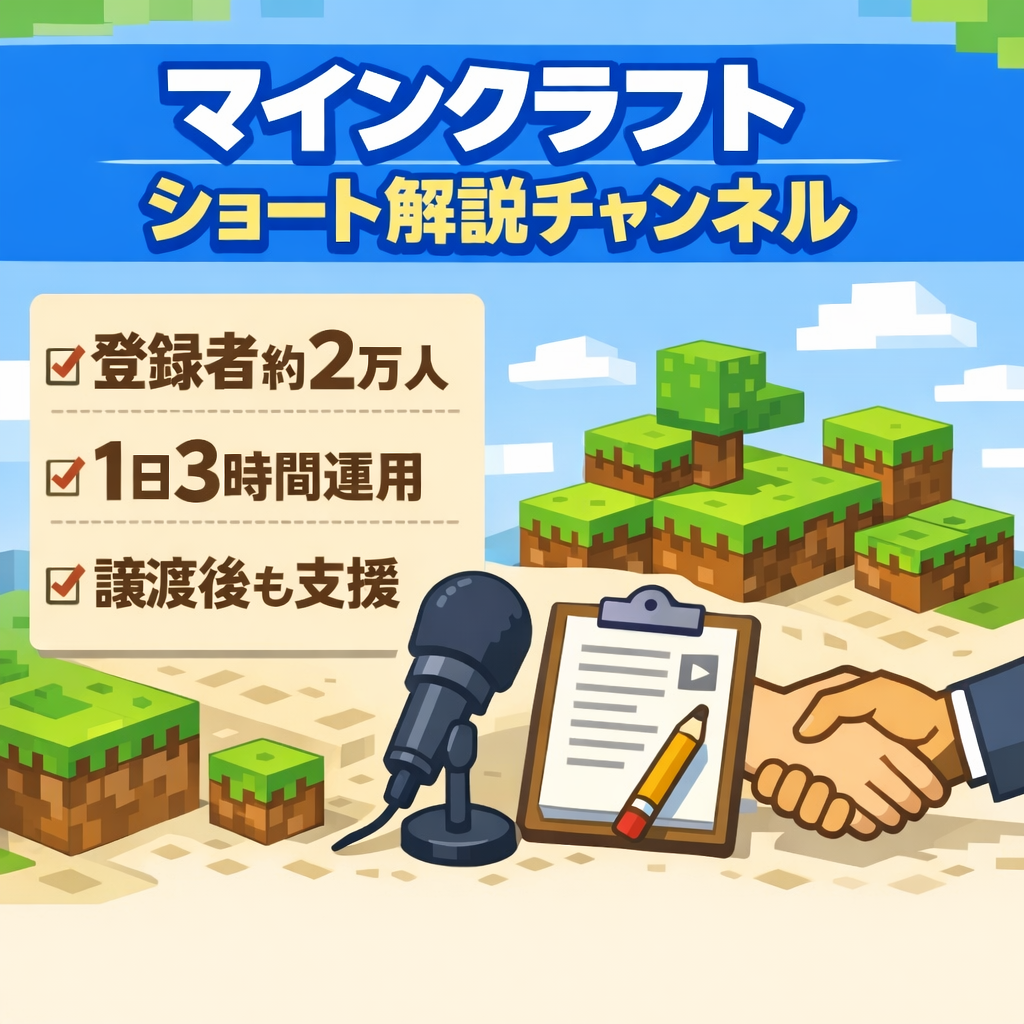 【マイクラShort解説】※最終値下げ※登録者約2万人！1日当たり3時間の作業(非属人)