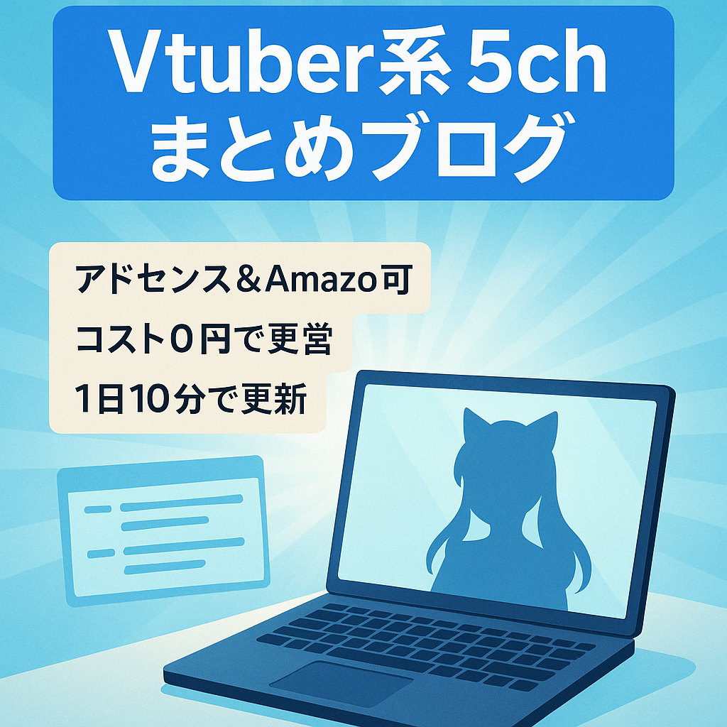 ｖtuber系５ｃｈまとめブログ【グーグルアドセンスアマゾンアフィリエイト掲載可】