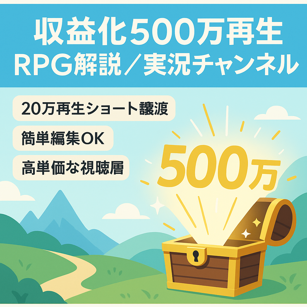 【収益化済！累計500万再生超】大人気RPGゲーム解説&実況チャンネル