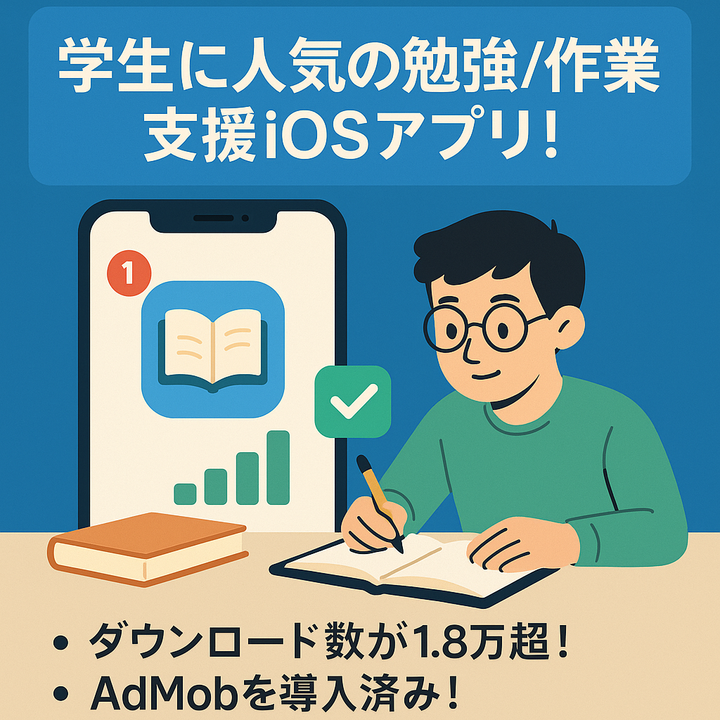 【DL数2万件！ユーザー急増中！】学生に人気の勉強/作業支援iOSアプリ！