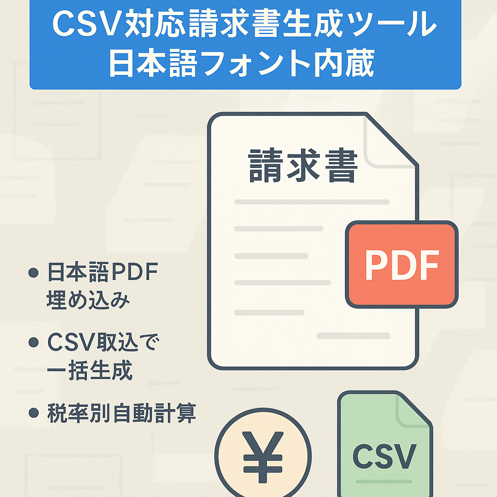 【CSV一括対応・日本語フォント内蔵】請求書ジェネレーター（Flask製・MVPアプリ）