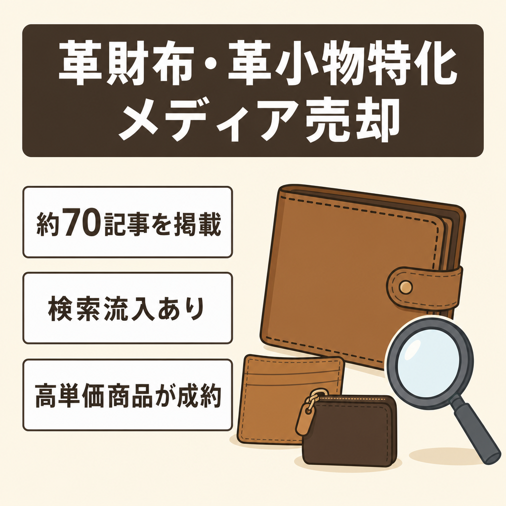 【約70記事・成約実績あり】革財布・革小物特化メディア｜高単価商品の成果実績あり