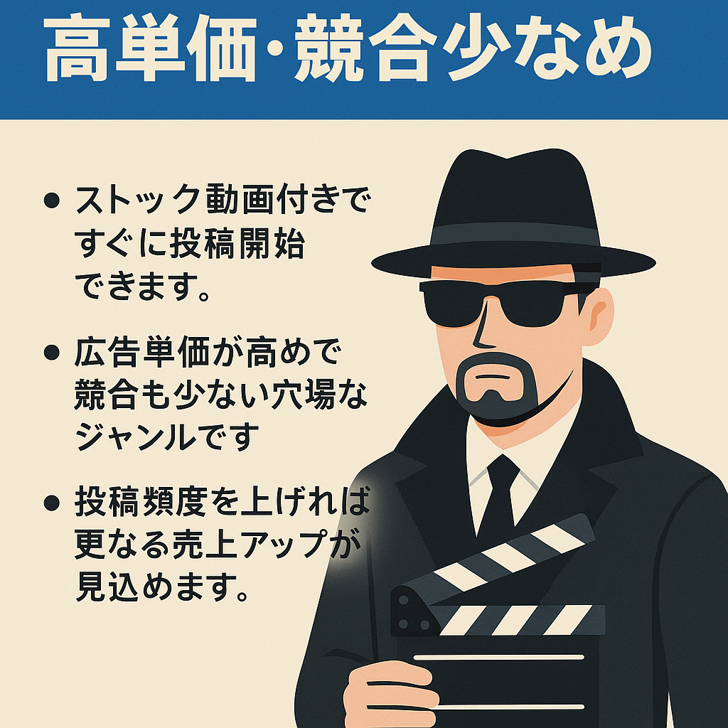 【裏社会の人物紹介】高単価・競合少なめ・ストック動画付き