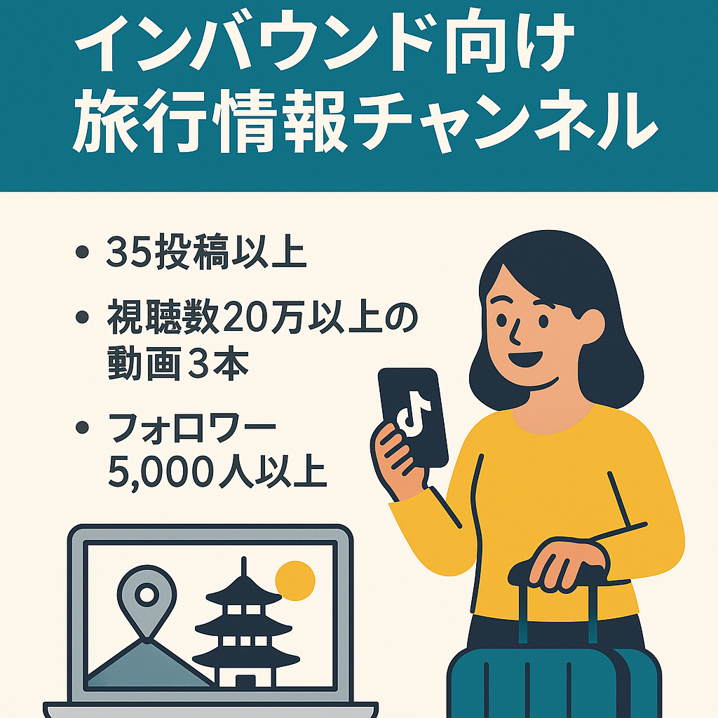 【TikTok フォロワー5,600人以上】インバウンド向け 旅行情報メディア 最高視聴数 44万超え