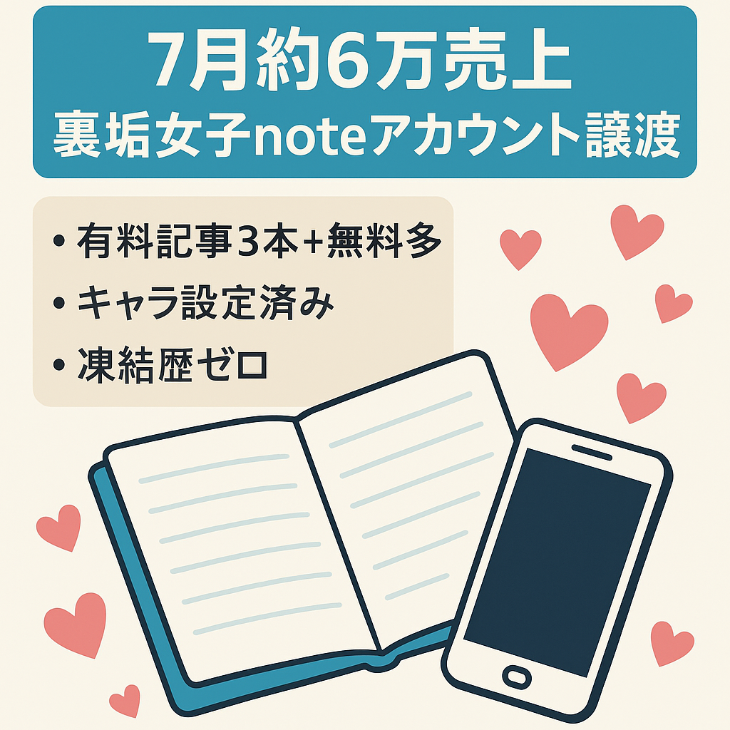 【7月note＋サポートで約6万売り上げ】X(Twitter)裏垢女子　濃いファン多数/noteアカウントごと譲渡