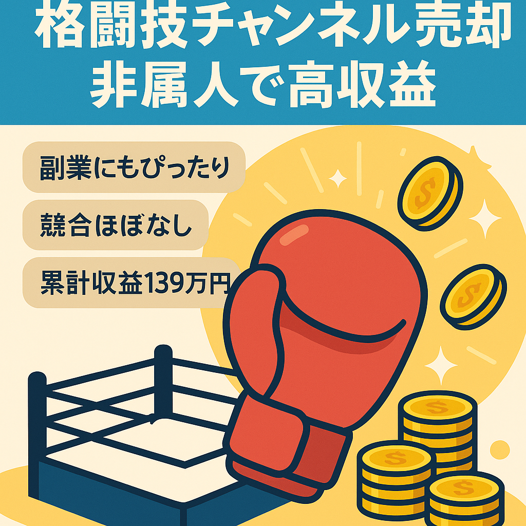 【直近月収56万円】格闘技に関するチャンネル【非属人/高収益率】