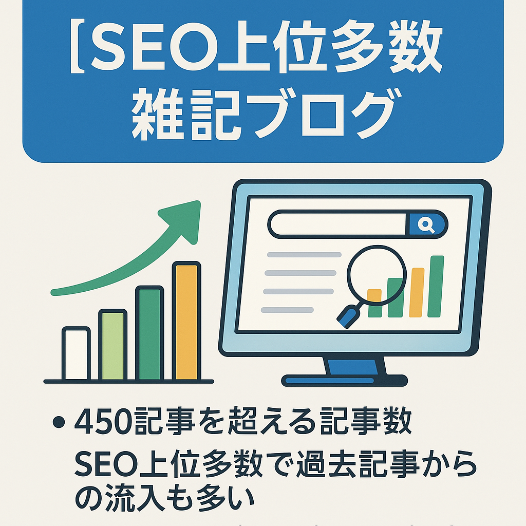 最終値下げ【SEO上位表示多数！高速インデックス】最高71万PVの雑記ブログ