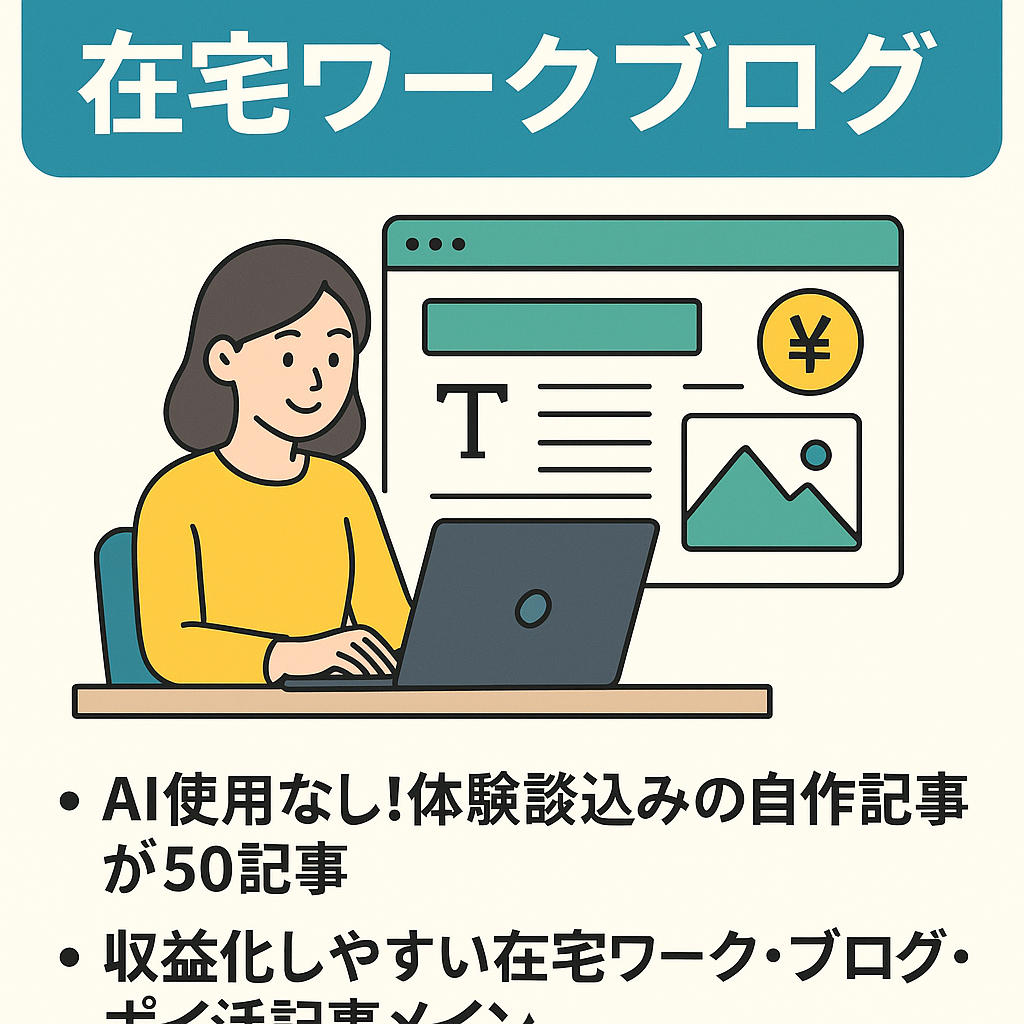 【過去実績月売上2万円】SEO上位表示多数あり！収益化しやすい在宅ワーク・ブログジャンル