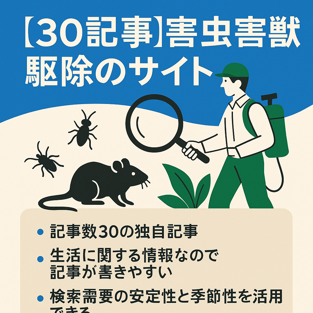 【30記事】記事を書きやすい！害虫害獣駆除に関するサイト