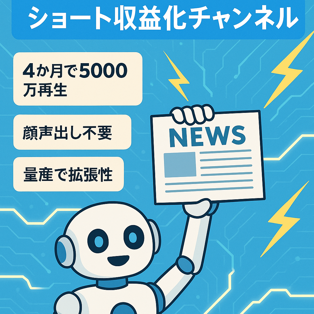 【最終値下げ,登録者1.3万人／収益化済】総再生5,000万回超｜AIを活用したニュース解説YouTube ショートチャンネル｜即運営可