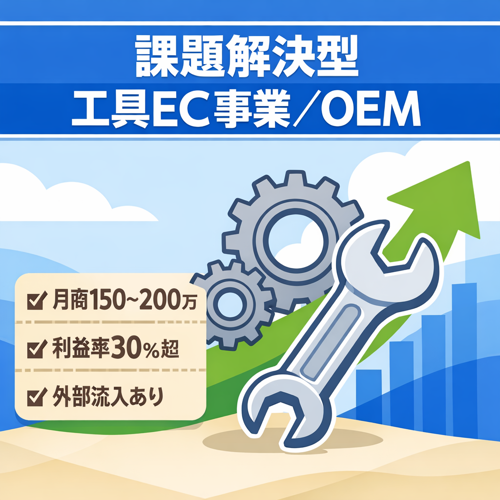 EC事業：【月商170万/利益率30%】課題解決型工具EC/OEM開発/外部流入あり