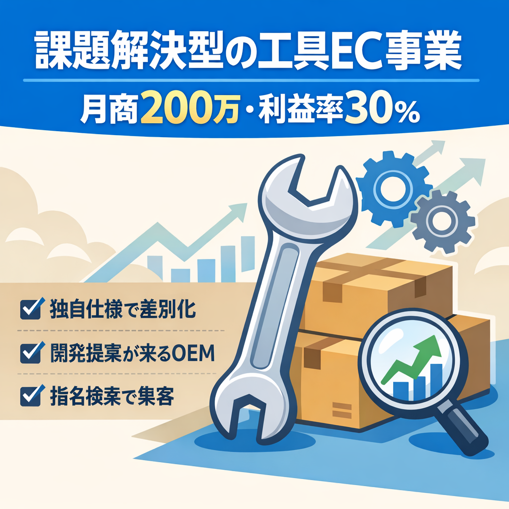 EC事業：【月商200万/利益率30%】課題解決型工具EC/OEM開発/外部流入あり