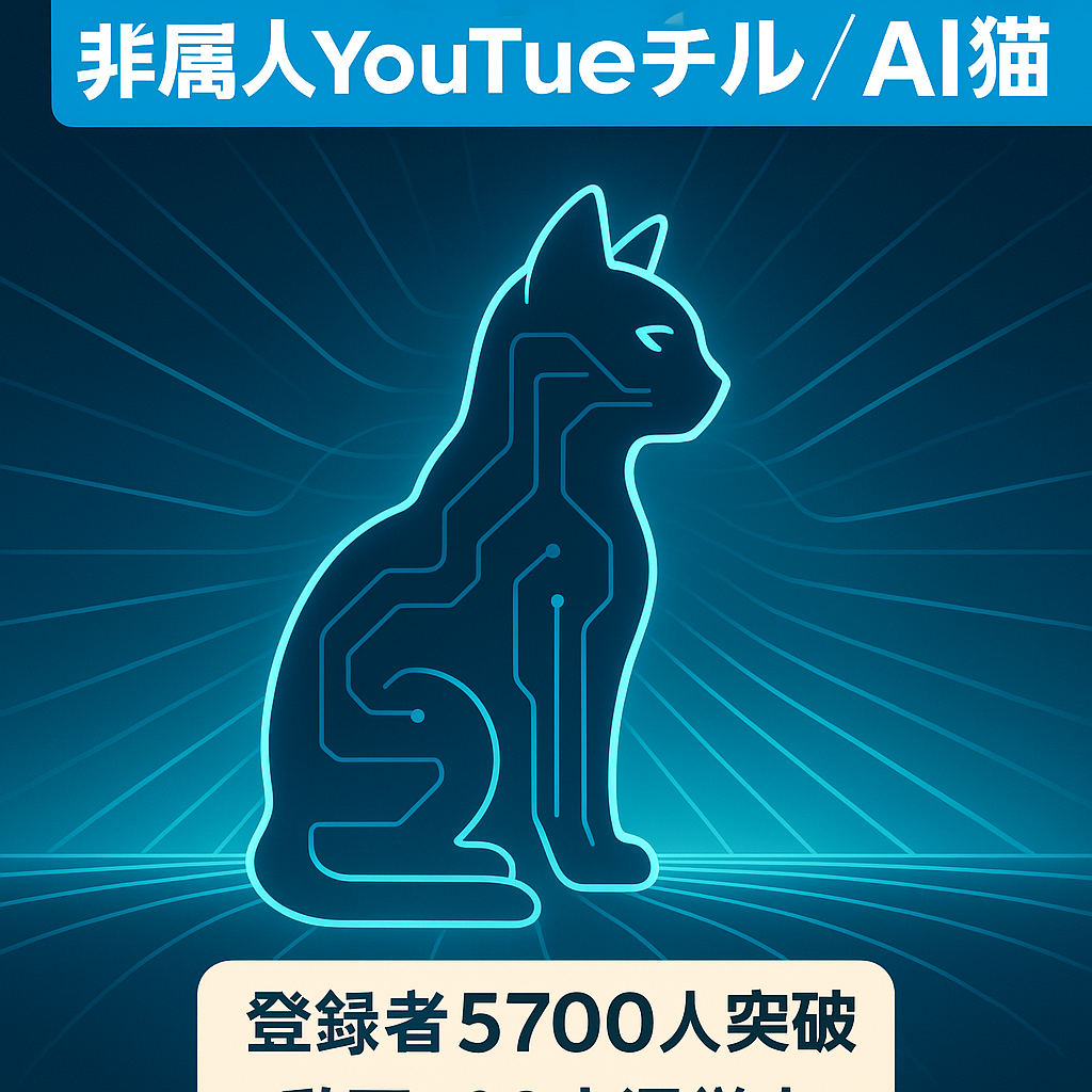 【非属人YouTube】開設1ヶ月で登録者5,700人超え　大人気AI猫チャンネル