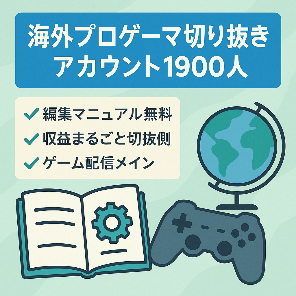 【無料マニュアル付き】海外プロゲーマーの配信切り抜きアカウント【登録者1900人】