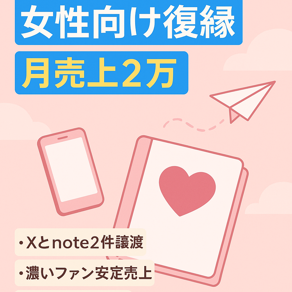 【noteで毎月2万以上の売り上げ】女性向け復縁アカウントです。