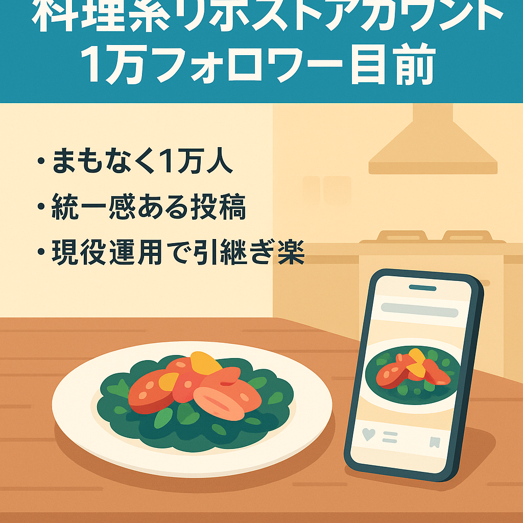 料理系リポストアカウントフォロワー1万人目前!有名な料理系インフルエンサー様ともつながりあり⭐︎