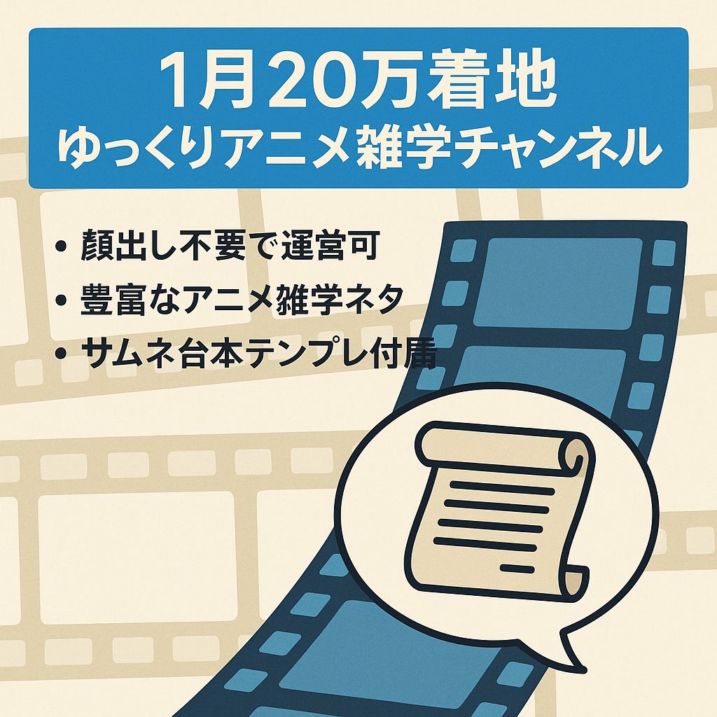 【1月/20万着地】ゆっくりアニメ紹介・アニメ雑学系CH【属人性なし/登録者8000人/フル外注可能】