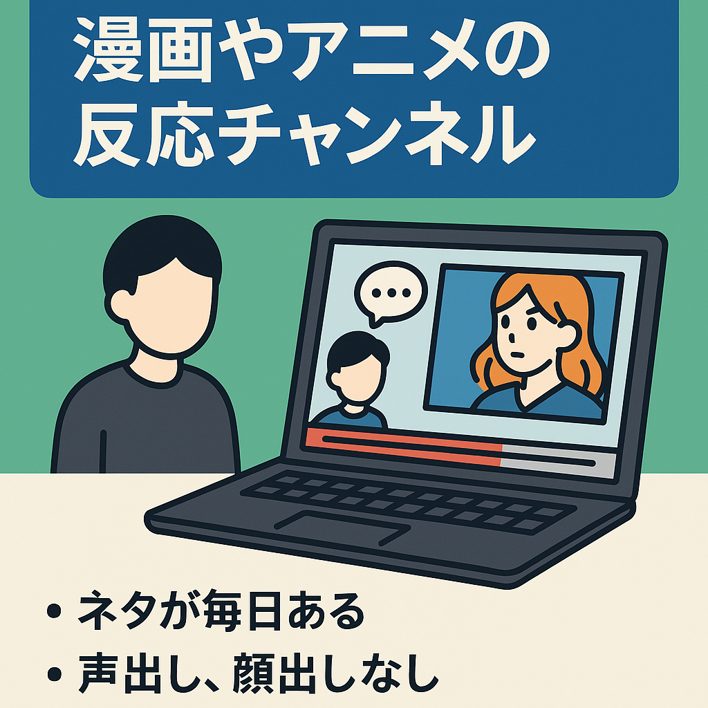 【ゼロコスト高利益・月利28万円突破】漫画やアニメの反応チャンネル【登録者3000人超え】
