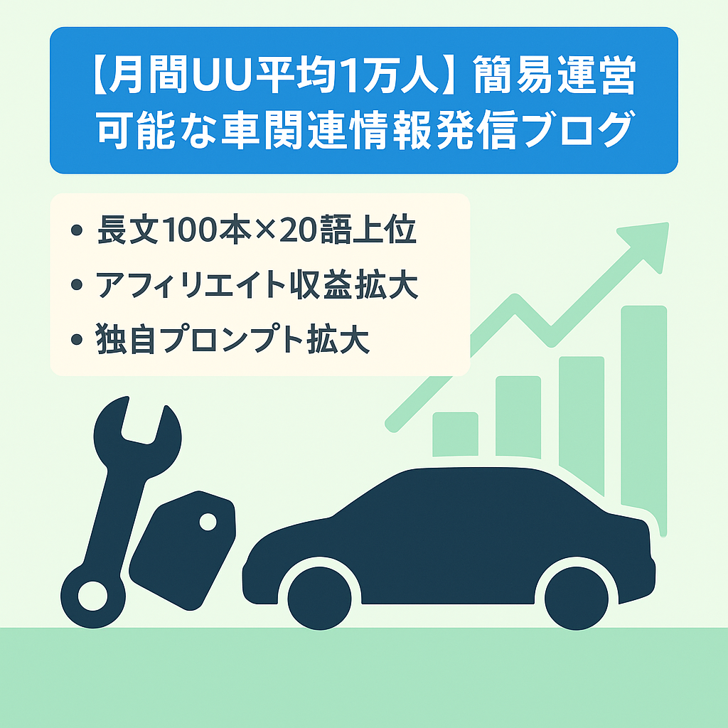 【月間UU平均1万人】簡易運営可能な車関連情報発信ブログ