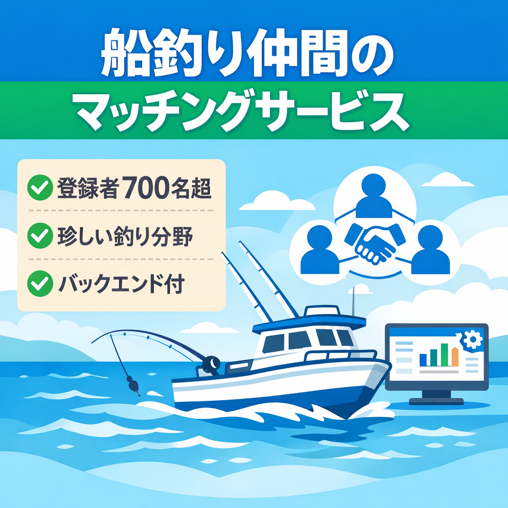 【船釣りをしたい釣り人達を繋げる】マッチングサービス