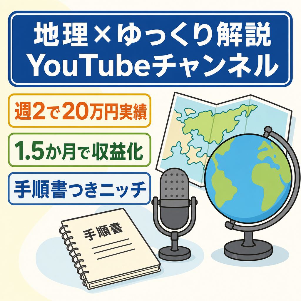 【週2投稿で20万円実績】地域特化型「地理×ゆっくり解説」チャンネル｜再現性のある運営ノウハウ付き
