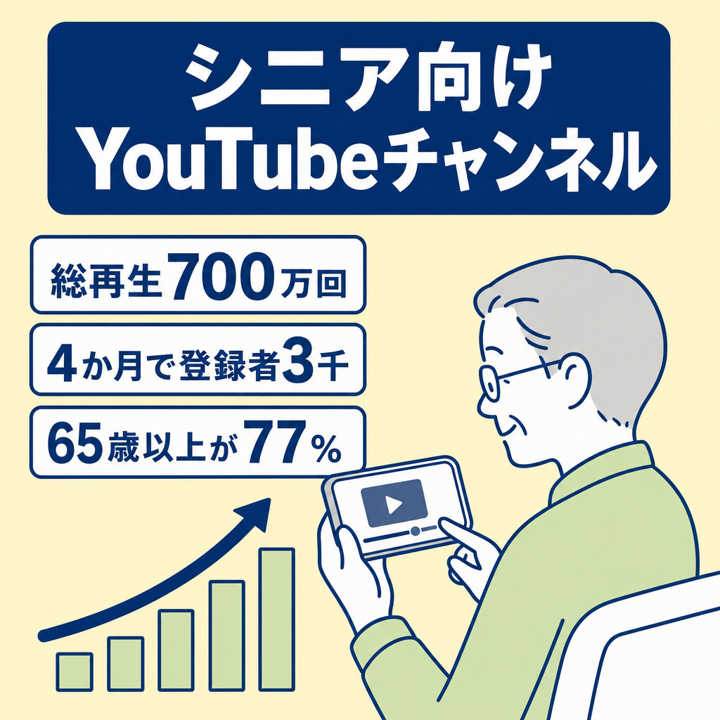 【登録者3,700人超】65歳以上が77％を占めるシニア向けYouTubeチャンネル/