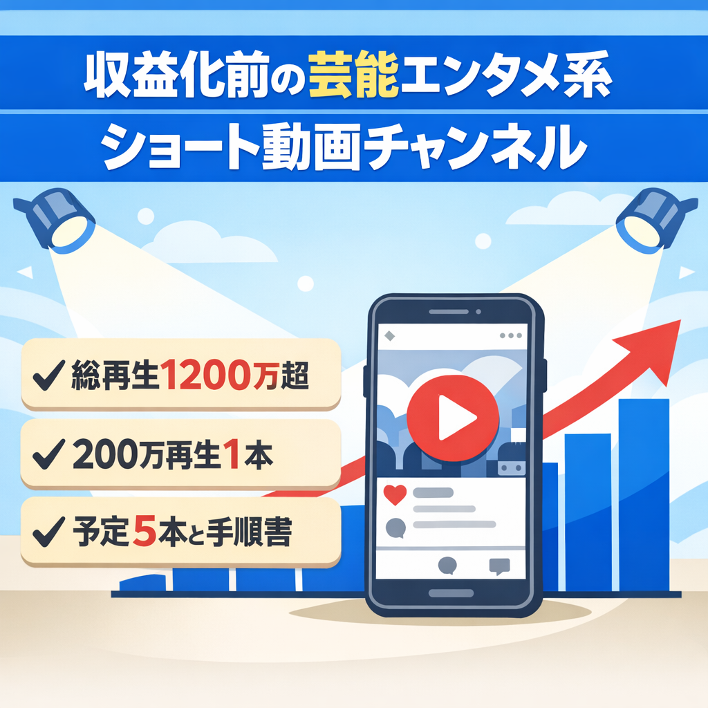 【総再生1200万回超】＜収益化前＞登録者数6800人・芸能エンタメ系ショート