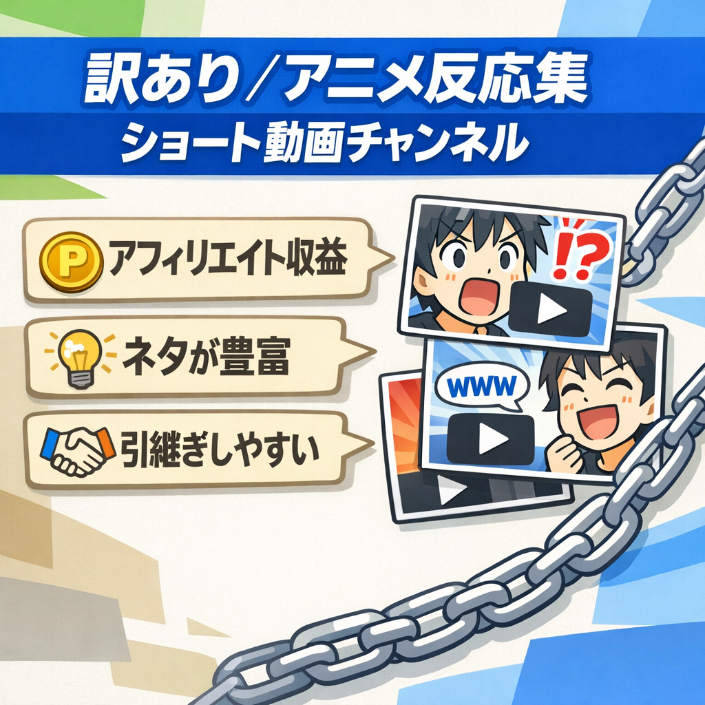 【訳あり/アフィリエイト収益】流行アニメのショート反応集チャンネル【値下げ交渉大歓迎】