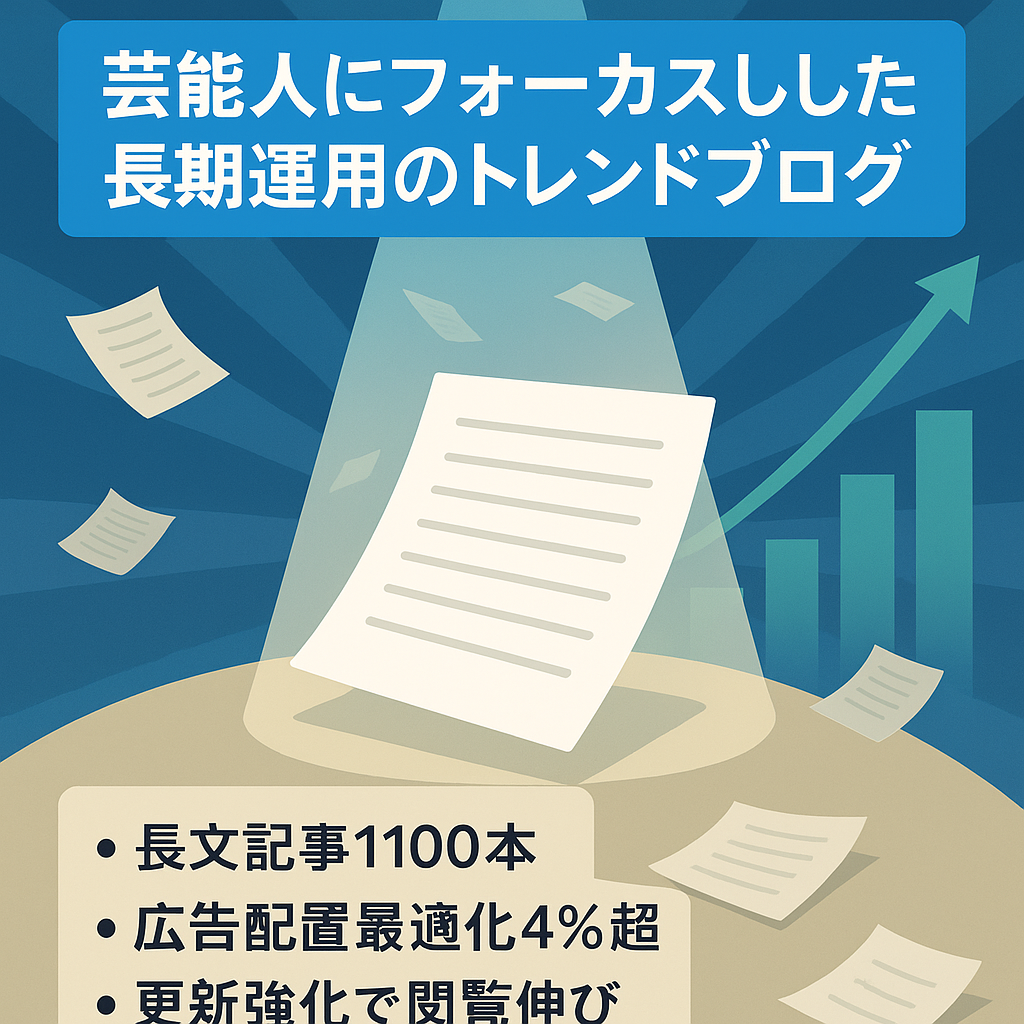 芸能人にフォーカスした長期運用のトレンドブログ
