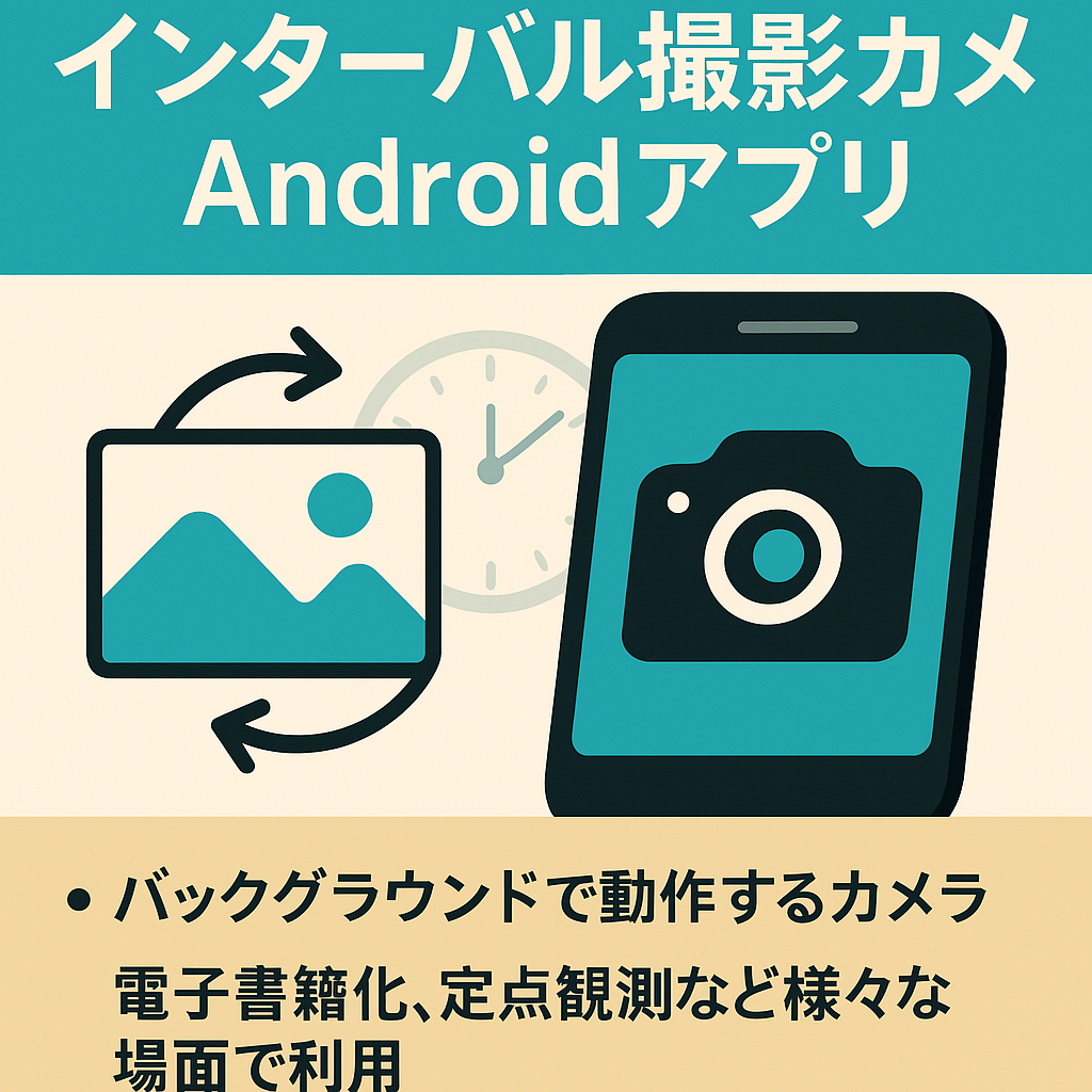 【値下げOK】バックグラウンドで動作するインターバル撮影カメラ【Androidアプリ】