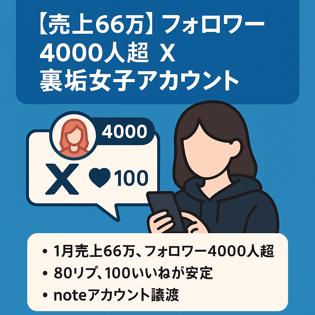 1月売上66万】【フォロワー4000人超え】X（Twitter）裏垢女子