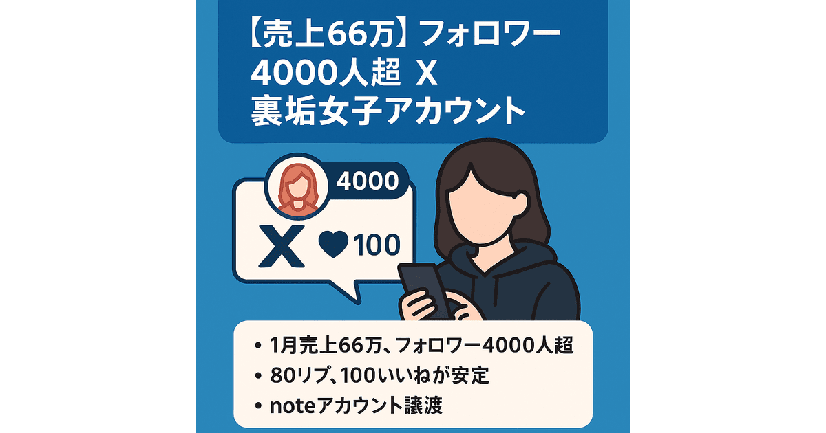 1月売上66万】【フォロワー4000人超え】X（Twitter）裏垢女子