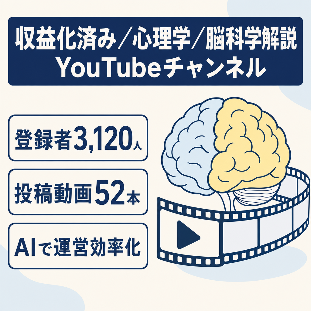 【収益化済み】心理学・脳科学解説チャンネル｜登録者3,120人
