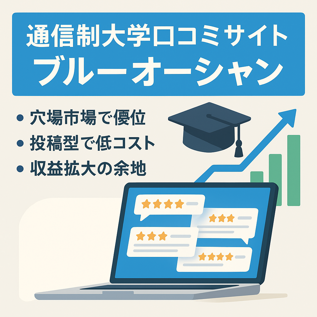 通信制大学の口コミ投稿サイト：成長のポテンシャルを秘めたブルーオーシャンメディア