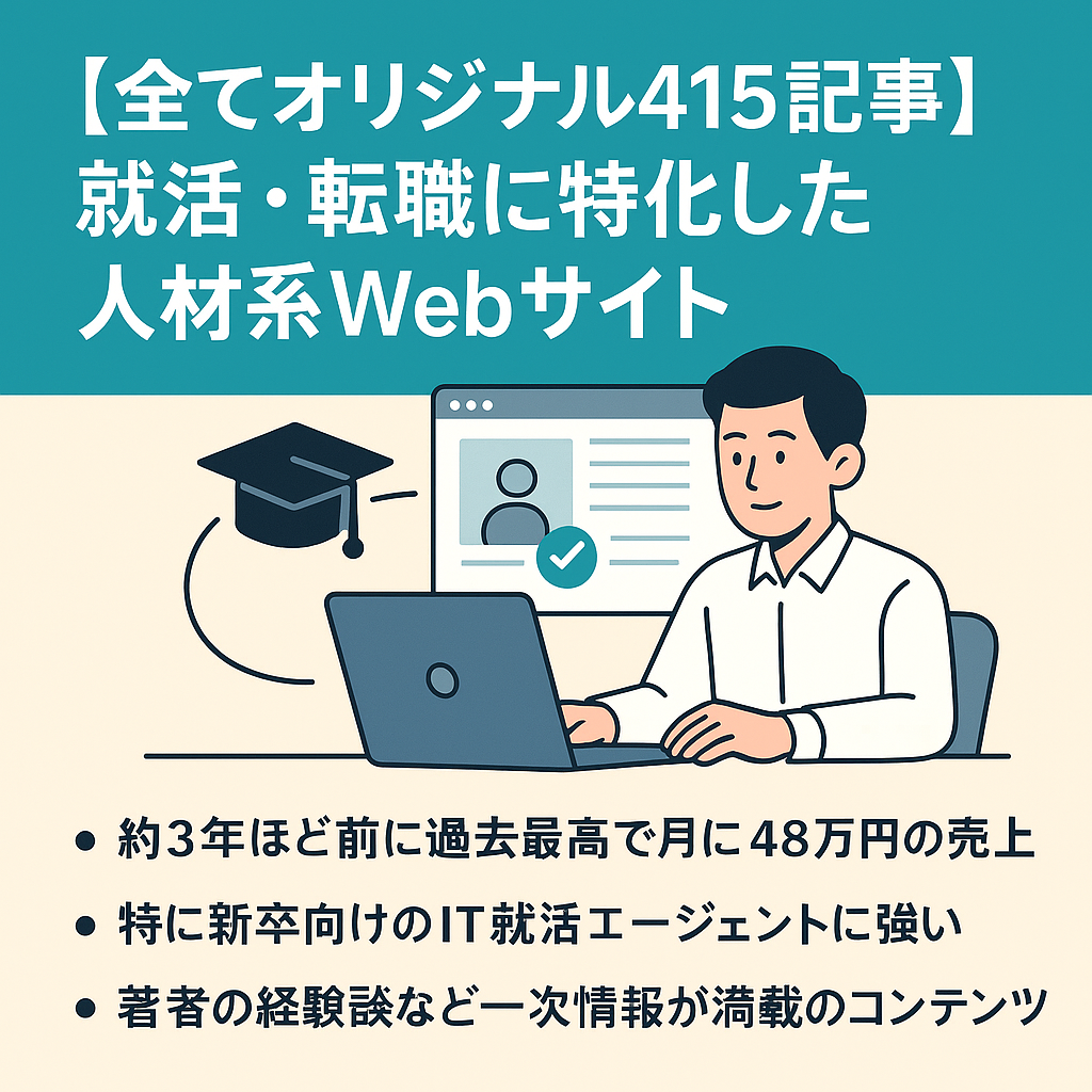 【全てオリジナル415記事】新卒就活・転職（IT含む）・フリーランスに特化した人材系Webサイト