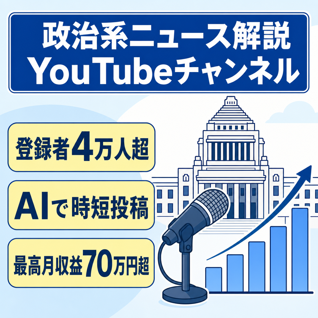 【登録者4万人！】人気の政治政党を扱う政治系YouTubeチャンネル！【最高月収益70万円超！】