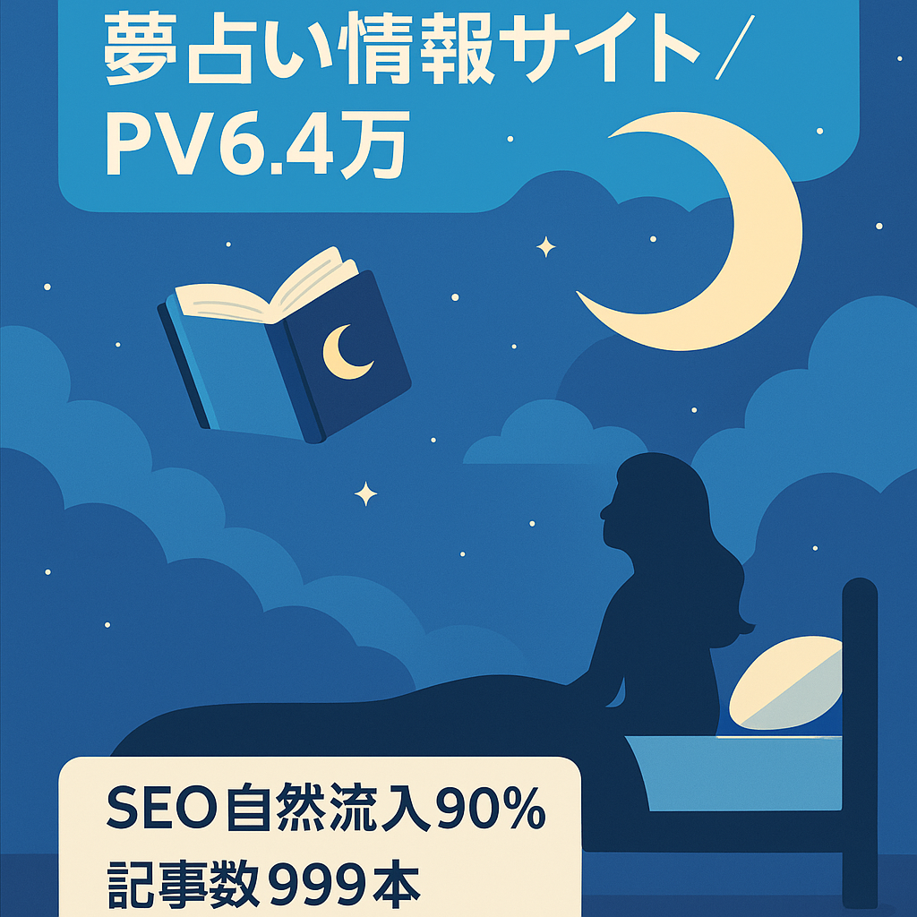 【SEO・自然検索流入90％】最高PV64,000、女性ユーザー約7割の夢占い情報メディア