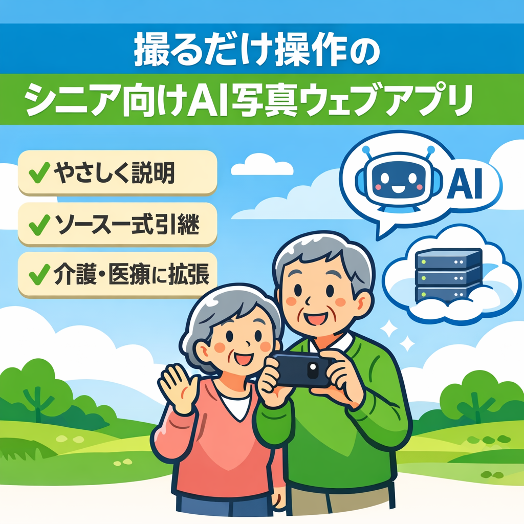 写真を撮るだけでAIがやさしく教えてくれる！シニア向けAIウェブアプリ