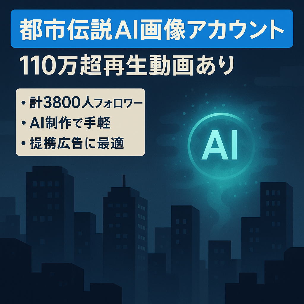 【110万越え再生の動画有り×属人性なし】 都市伝説×AI画像 アカウント