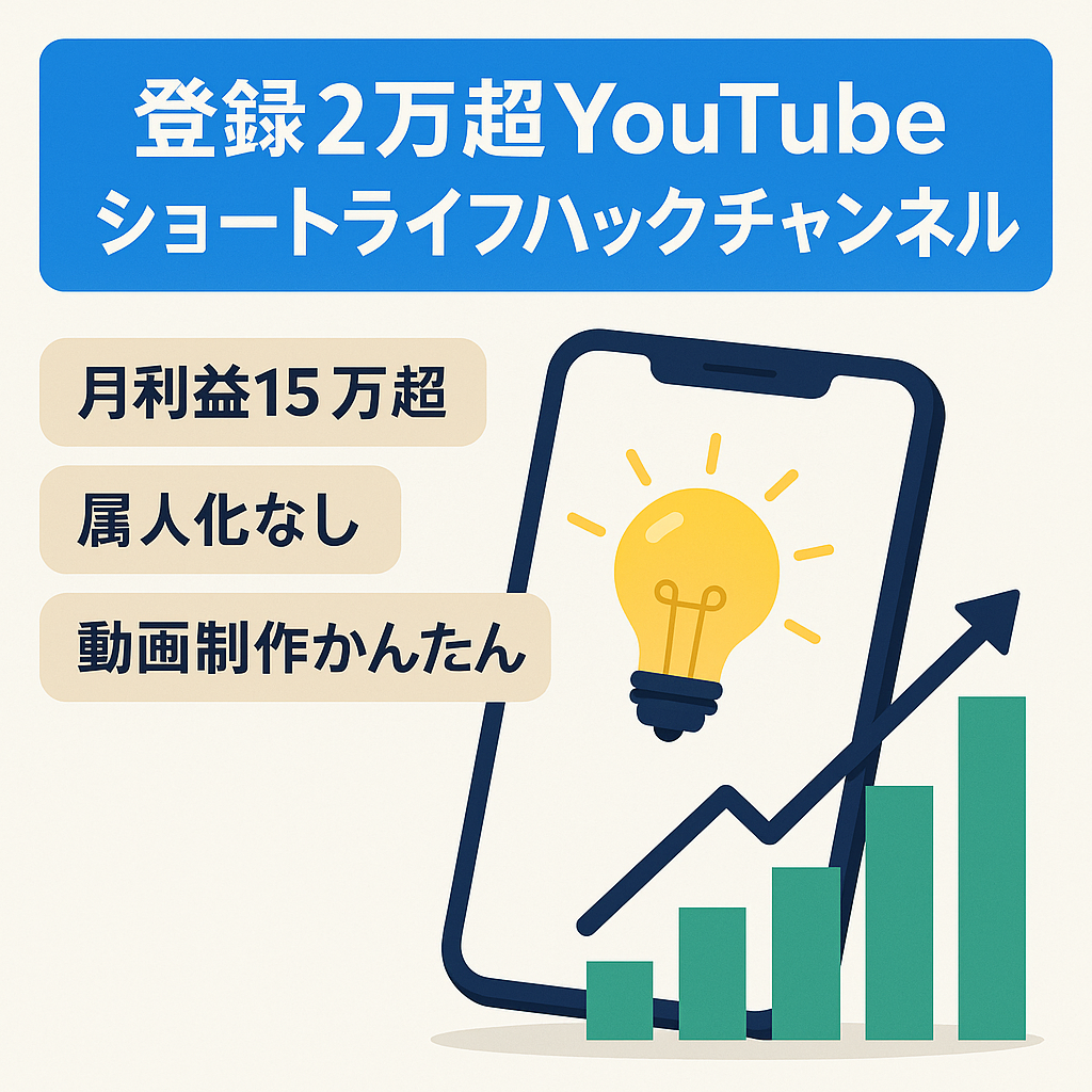【月額利益15万以上】登録者数2万人超え！超お手軽製作可能shortsライフハックチャンネル！