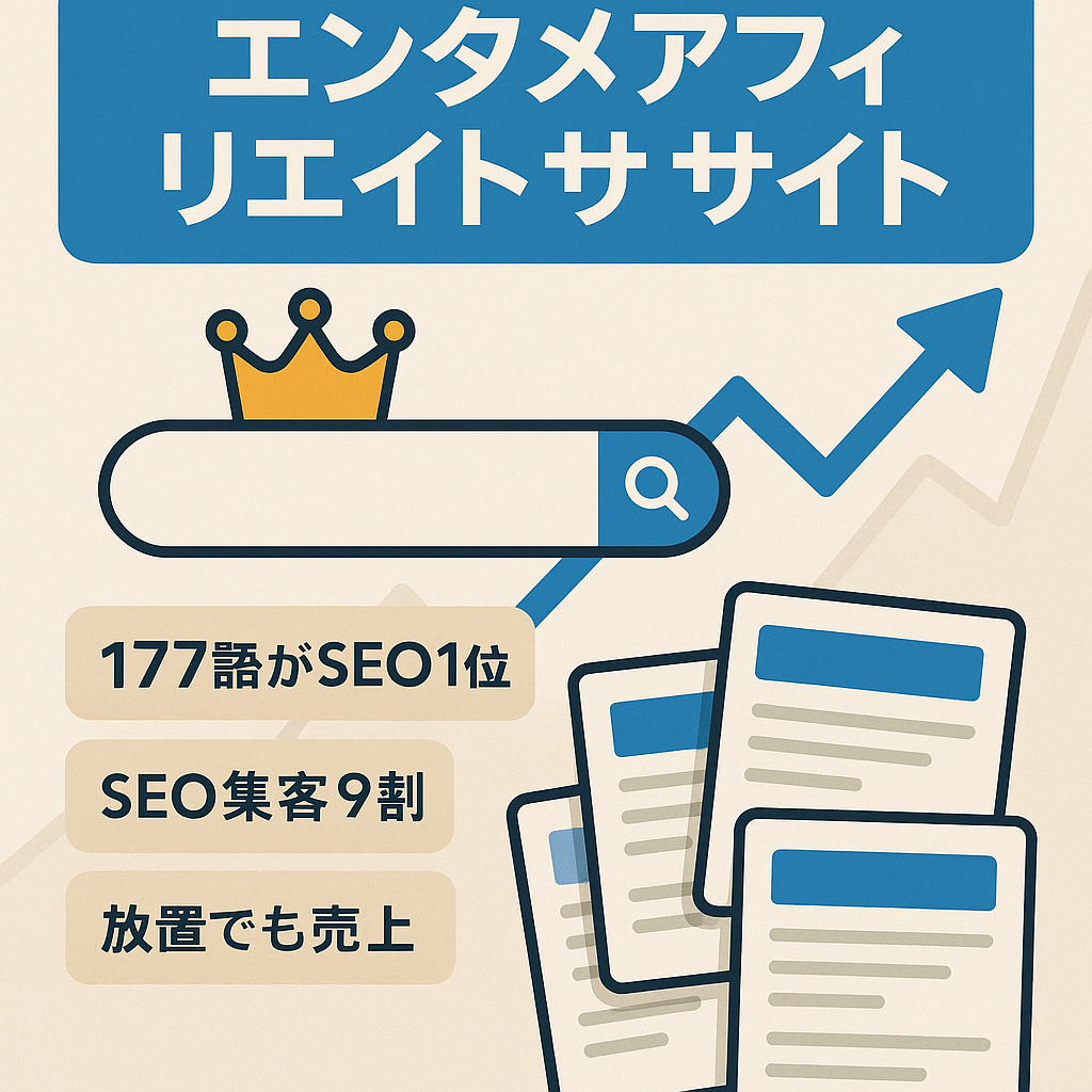 【20万利益&320記事以上】月26万PV以上のエンタメ&アフィリエイトサイト!SEO集客9割以上&1か月間無料サポート付き