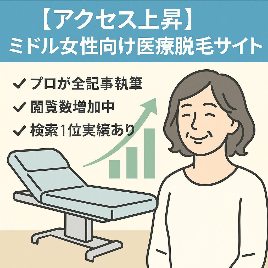 【アクセス上昇】ミドル女性向け医療脱毛サイト