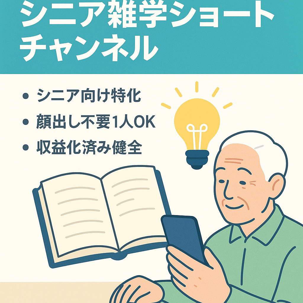 【直近収益38万円】登録者5.7万人超え｜顔出し不要・外注なし【シニア向け雑学ショートCH】