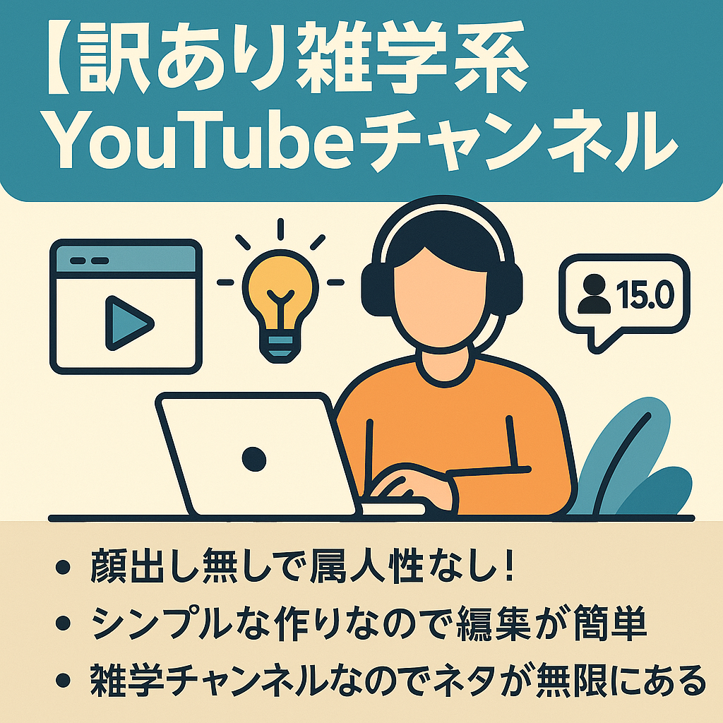 【訳あり】雑学系YouTubeチャンネル【収益化済み・属人性なし・登録者15,000以上】