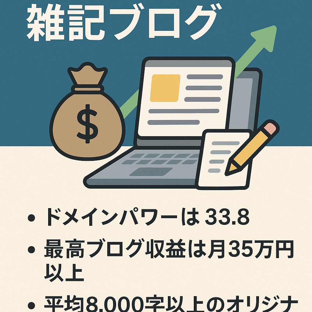 【記事数550 / ドメインパワー : 33.8】テコ入れ次第で、売上が伸ばしやすい雑記ブログ