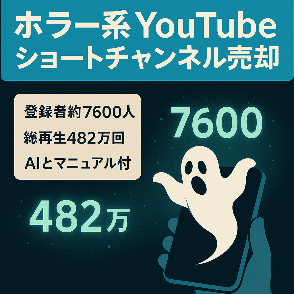 【年内限定値下げ】登録者約7600人超え！5ch系人気ジャンルホラー系YouTubeショート動画チャンネル