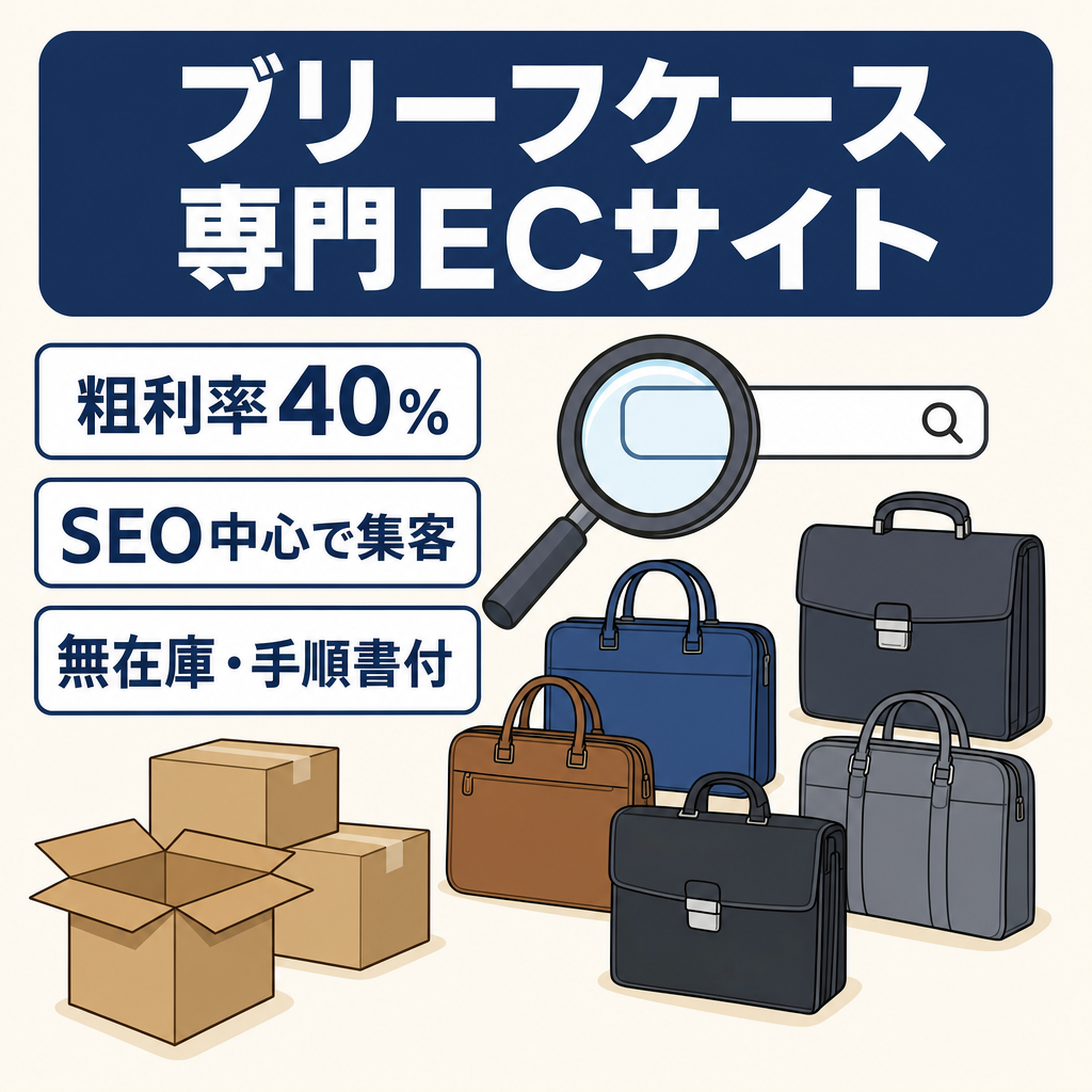 【粗利率40%】商品バリエーション豊富なブリーフケース門EC